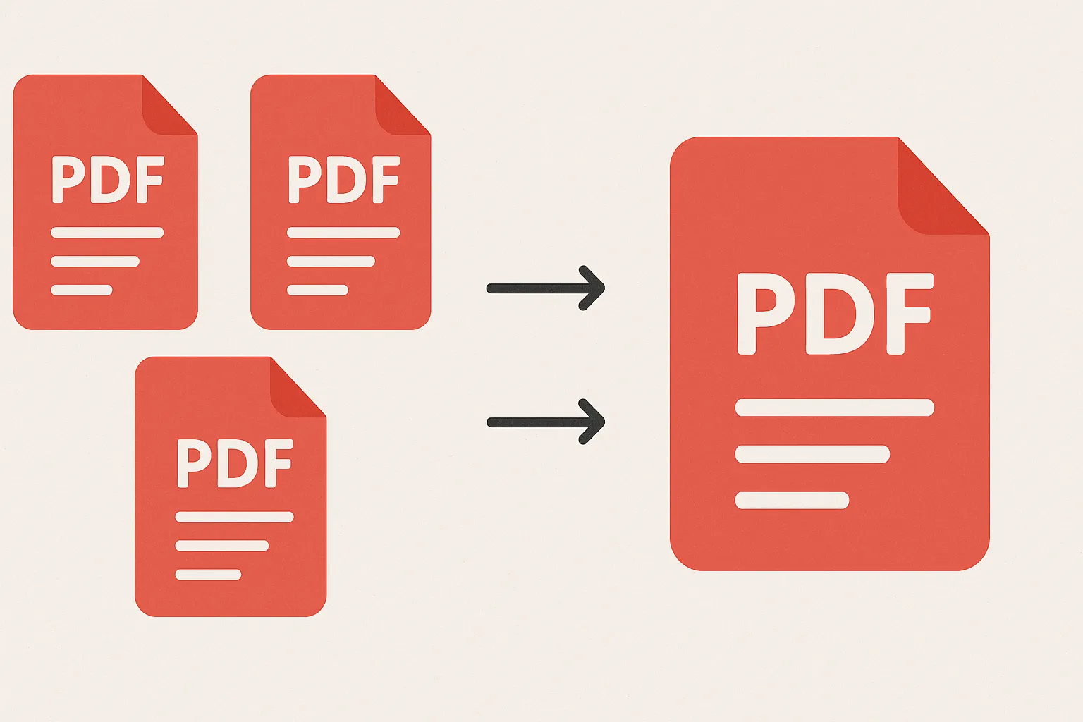 Image showing multiple PDF documents being combined into one.